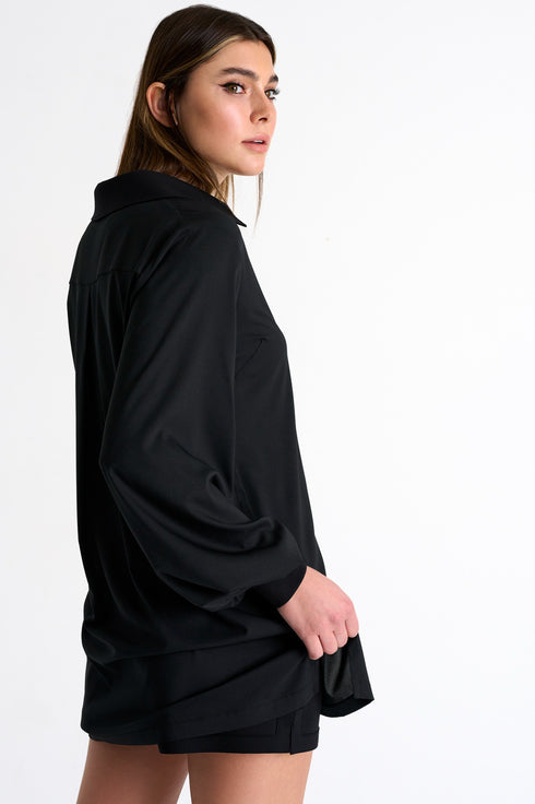 Shan Soie Silk puff sleeve blouse